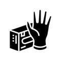gloves medical glyph icon vector illustration