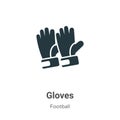 Gloves vector icon on white background. Flat vector gloves icon symbol sign from modern football collection for mobile concept and Royalty Free Stock Photo