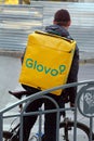 Glovo delivery service employee.