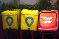 Glovo and Rappi boxes, food delivery service