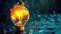 glow blinking lightbulb Royalty Free Stock Photo