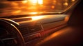 glow blurred sun car interior Royalty Free Stock Photo