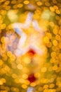 Glow christmas lights with ball and star Royalty Free Stock Photo