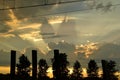 Glow in the clouds, strange forms, evening, after a thunderstorm,