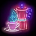 Glow Cup of Coffee and Geyser Coffee Maker