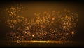 Glow gold light new year background. Royalty Free Stock Photo