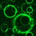 Glow green bubbles Royalty Free Stock Photo