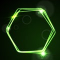 Glow green neon vector hexagon shiny design
