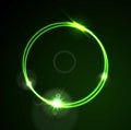 Glow green neon vector ring shiny template design