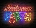 Glow Greeting Card with Halloween Night Party Inscription