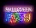 Glow Greeting Card with Halloween Night Party Inscription