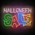 Glow Greeting Card with Halloween Sale Inscription