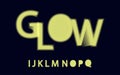 Glow halftone font Alphabet i j k l m n o p q