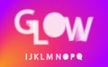 Glow halftone font Alphabet i j k l m n o p q