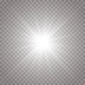 Glow isolated white transparent light effect, lens flare, explosion, shine, line, sun flare, spark and stars. Abstract Royalty Free Stock Photo