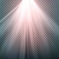 Glow Light Effect. Beam Rays Vector. Sunlight Special Lens Flare Light Effect. Isolated On Transparent Background. Vector Illustra