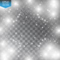 Glow light effect. Cloud of glittering dust. Vector illustration. Christmas Royalty Free Stock Photo