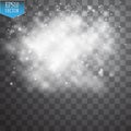 Glow light effect. Cloud of glittering dust. Vector illustration. Christmas Royalty Free Stock Photo