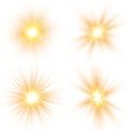 Glow light effect, explosion, glitter, spark, sun flash. Vector illustration. Royalty Free Stock Photo