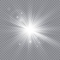 Glow light effect. Star burst with sparkles. Sun. Vector illustration. Royalty Free Stock Photo