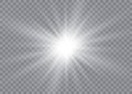 Glow light effect. Star burst with sparkles. Sun. Vector illustration. Royalty Free Stock Photo