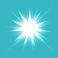 Glow light effect. Starburst with sparkles on transparent background. Vector illustration. Sun