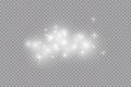 Glow light effect. Vector illustration. Christmas flash dust. White sparks and glitter and snowflakes special light Royalty Free Stock Photo