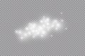 Glow light effect. Vector illustration. Christmas flash dust. White sparks and glitter and snowflakes special light Royalty Free Stock Photo