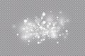 Glow light effect. Vector illustration. Christmas flash dust. White sparks and glitter and snowflakes special light Royalty Free Stock Photo