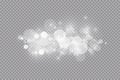 Glow light effect. Vector illustration. Christmas flash dust. White sparks and glitter and snowflakes special light Royalty Free Stock Photo