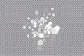 Glow light effect. Vector illustration. Christmas flash dust. White sparks and glitter special light effect. Vector Royalty Free Stock Photo