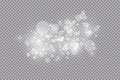 Glow light effect. Vector illustration. Christmas flash dust. White sparks and glitter special light effect. Vector Royalty Free Stock Photo