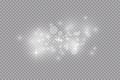 Glow light effect. Vector illustration. Christmas flash dust. White sparks and glitter special light effect. Vector Royalty Free Stock Photo