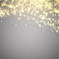 Glow light effect. Vector illustration. Gold glitter particles background. Royalty Free Stock Photo