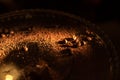 A glow of light falling on coffee beans with cinnamon