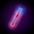 Glow Medical Test Tube with Blood Positive on Covid19