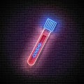 Glow Medical Test Tube with Blood Positive on Covid19