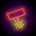 Glow Nameplate on the Lawn and Flowerbed