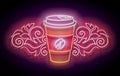 Glow Paper Cup of Coffee with Ornament
