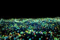 3D rendering Glow rainbow particles on black background Royalty Free Stock Photo