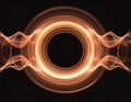 Glow Ring Ripple Effect in Deep Black Background with Orangle Light Royalty Free Stock Photo