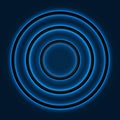 Glow spin blue neon circles abstract background. Vector illustration