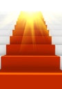 Glow stair with red carpet Royalty Free Stock Photo