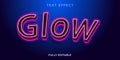 glow text effect design template. it can can change easily. vector text effect fully editable. Royalty Free Stock Photo
