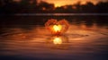 glow water and fire heart Royalty Free Stock Photo