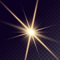 Glow yellow isolated white transparent light effect set, lens flare, explosion, glitter, line Royalty Free Stock Photo