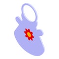 Glower baby bib icon isometric vector. Breakfast clothes