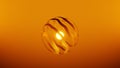 Glowin sphere into abstract ball animation orange background