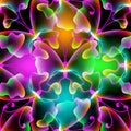 Glowing abstract butterflies vector seamless pattern.