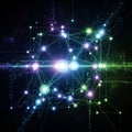 A glowing abstract digital structure with interconnected nodes and lines, resembling a Royalty Free Stock Photo